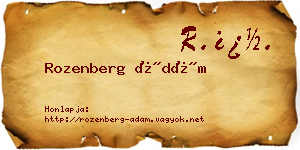 Rozenberg Ádám névjegykártya
